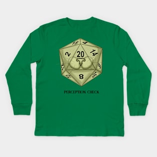 Cat. D20. Perception Check Kids Long Sleeve T-Shirt